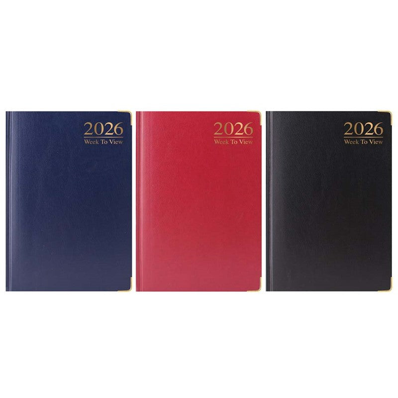 A5 Tallon Diary Week To View 2026 - Padded Casebound x 1pc Assortment