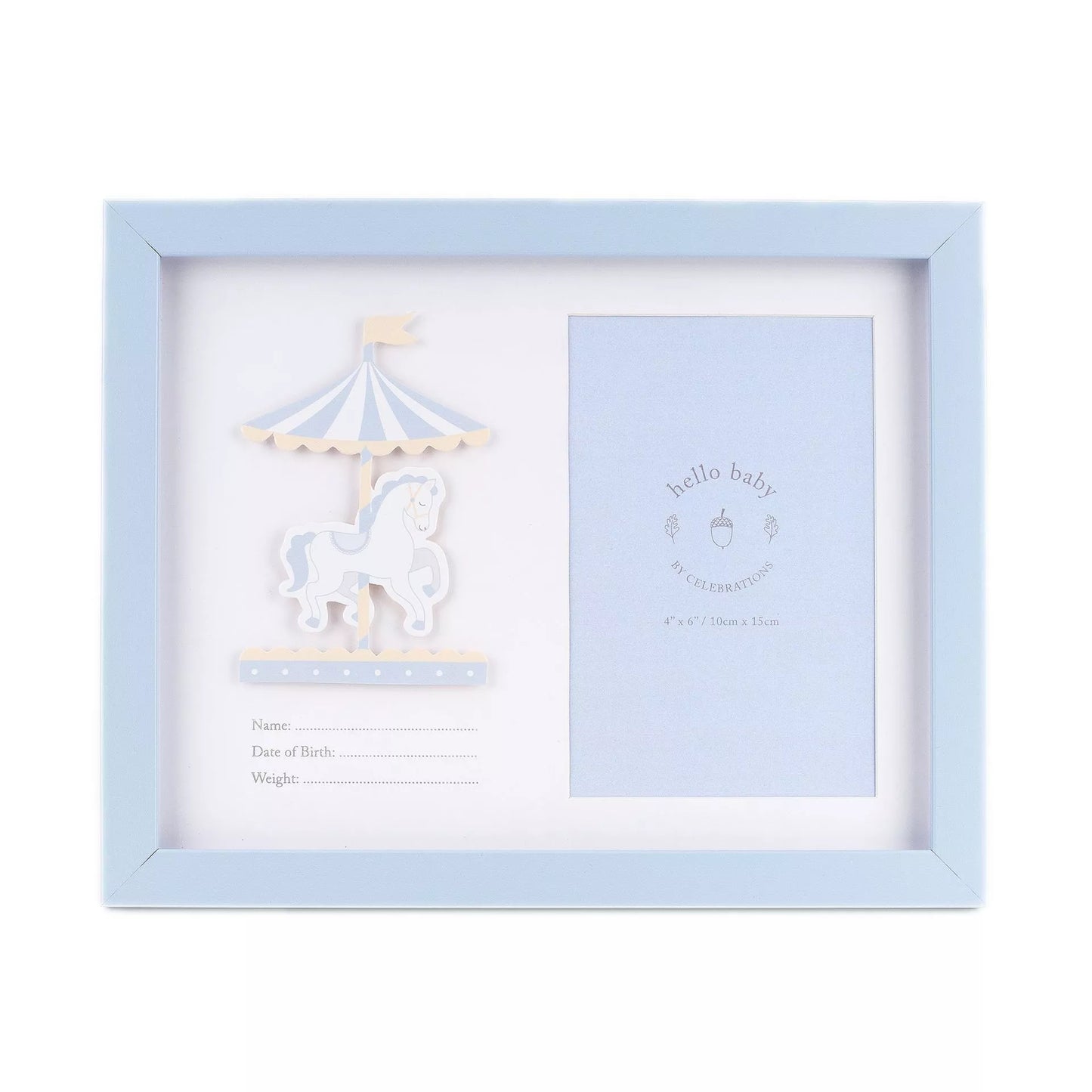 Hello Baby Data Photo Frame 10 x 15cm - Baby Boy