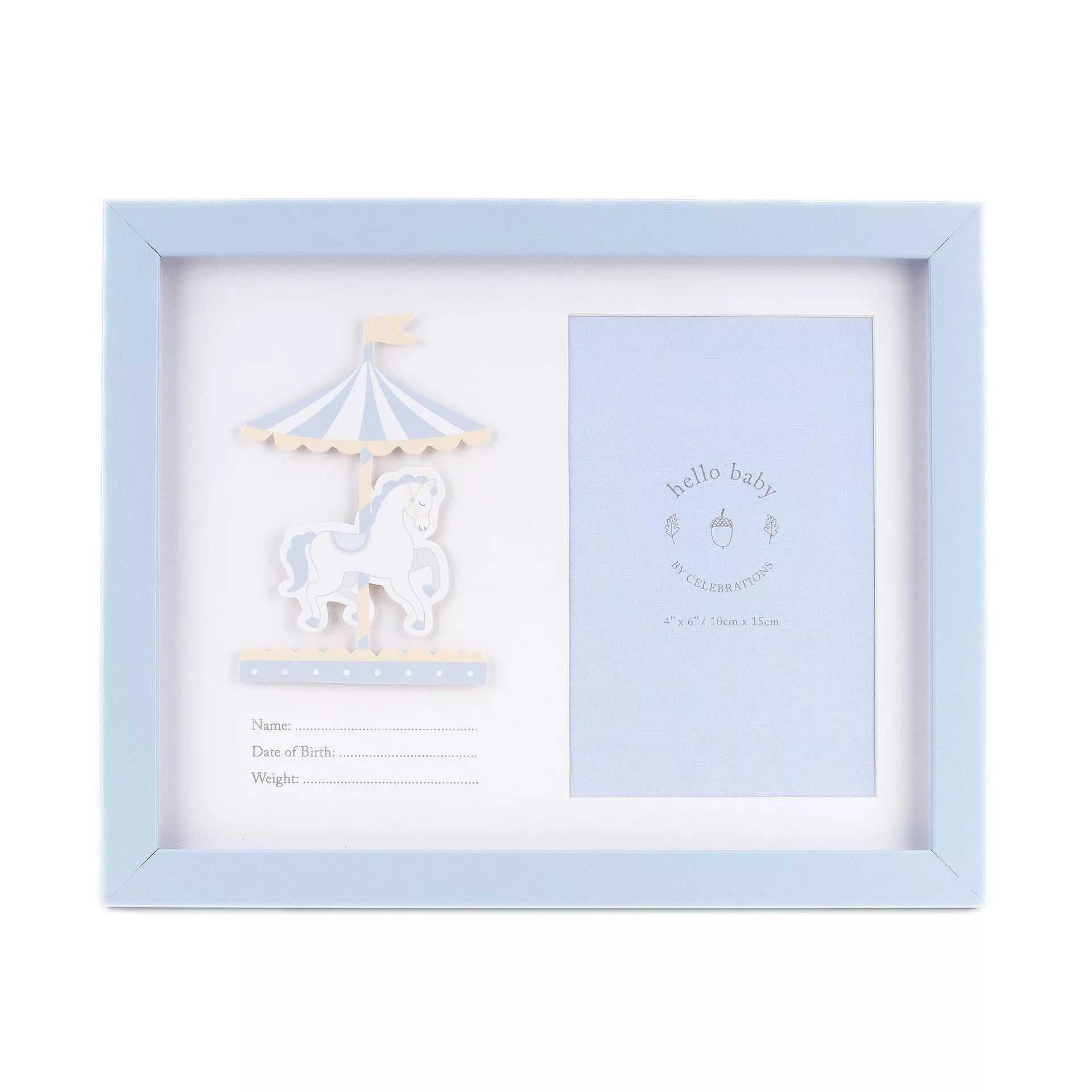 Hello Baby Data Photo Frame 10 x 15cm - Baby Boy