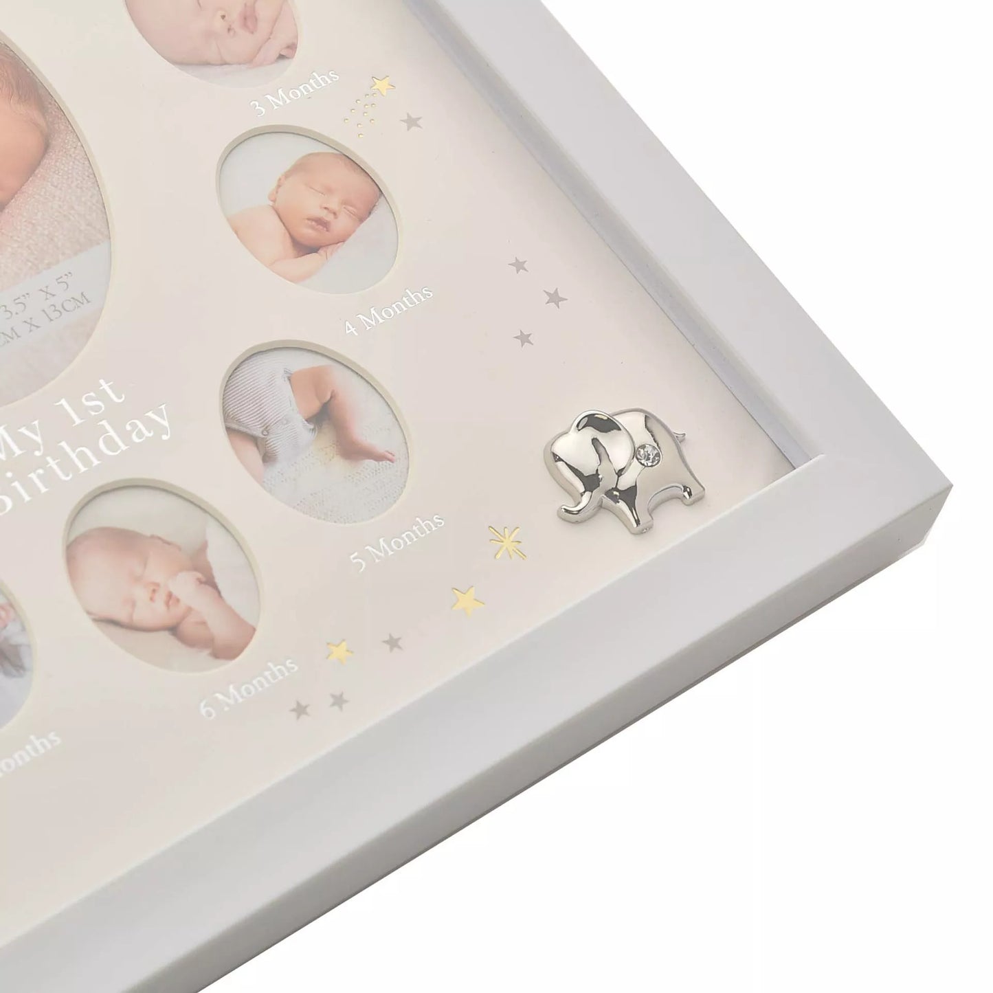 Bambino Multi Aperture First Year Frame With Silver Icons