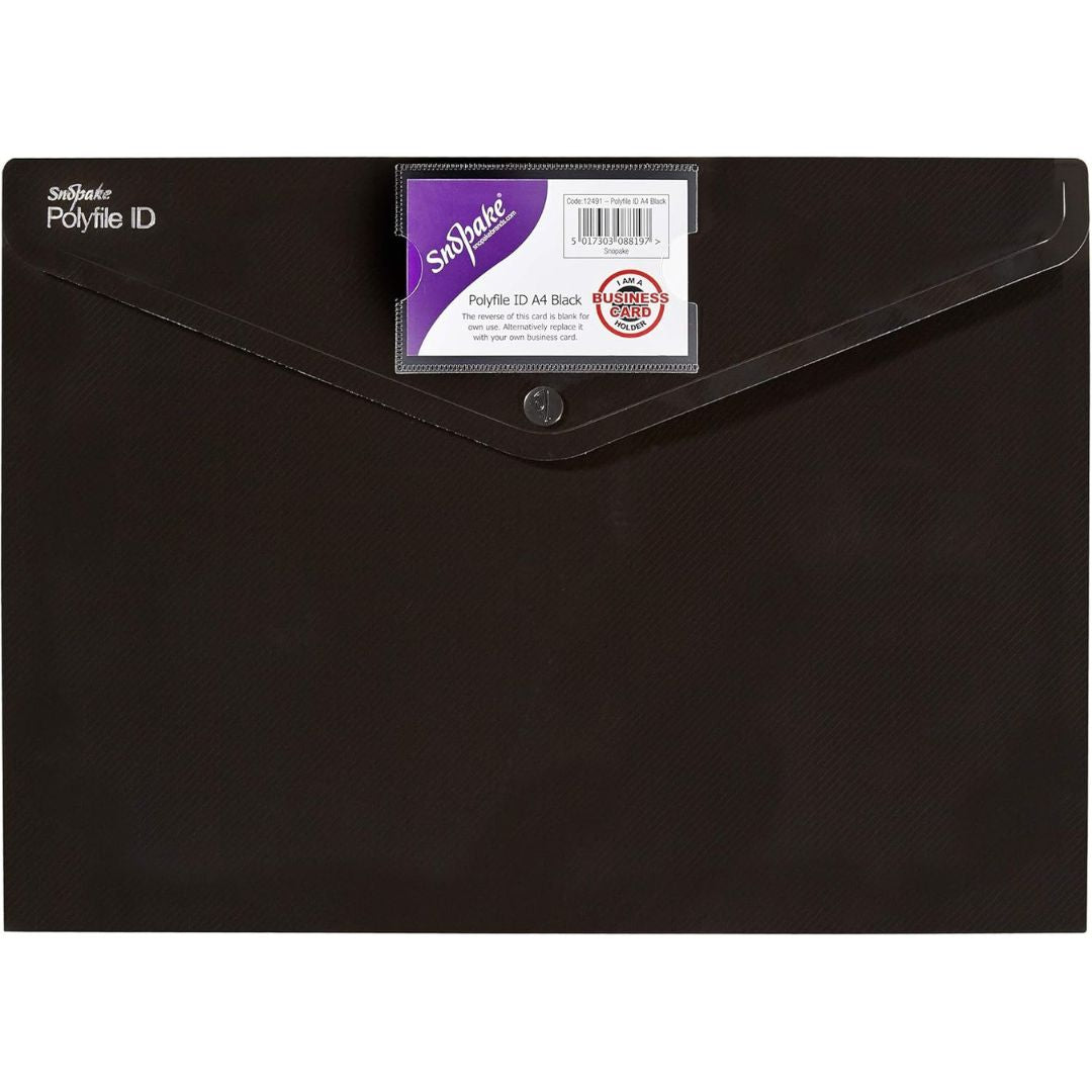 A4 Snopake Polyfile Id Button Folder - Black