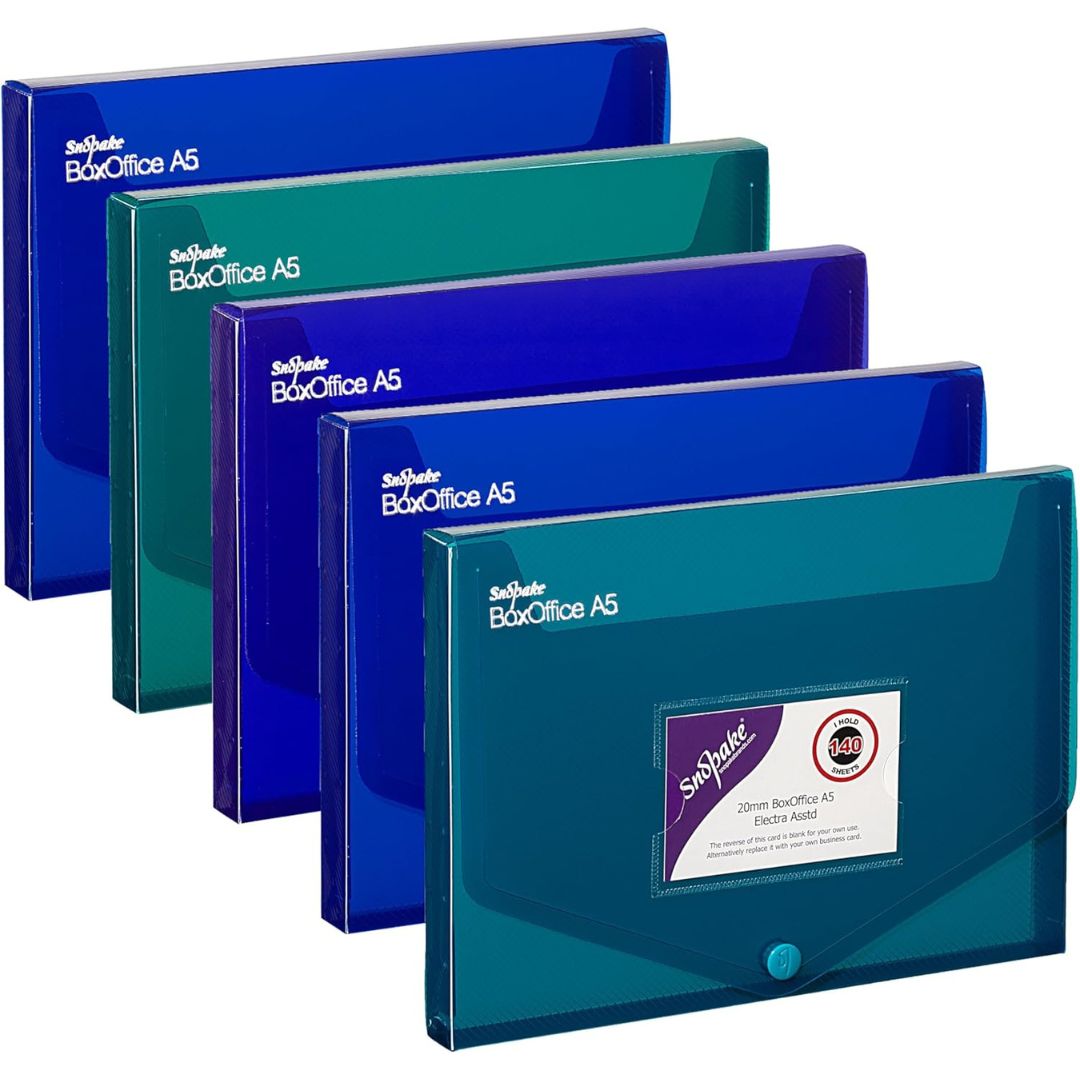 A5 Snopake BoxOffice 20mm Storage Box Electra x 1pc Assortment