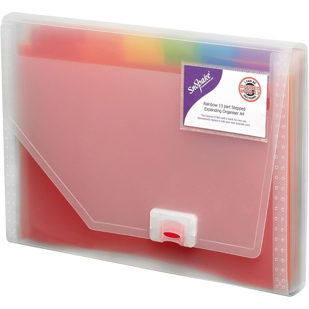 A4 Snopake Rainbow Stepped Expanding Organiser 13 Part