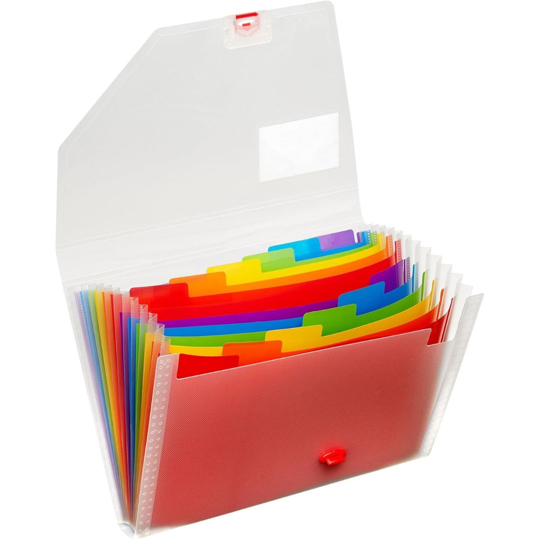 A4 Snopake Rainbow Stepped Expanding Organiser 13 Part