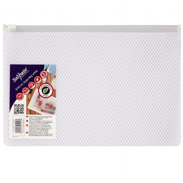 Foolscap Snopake Eppe Zippa Bag - White