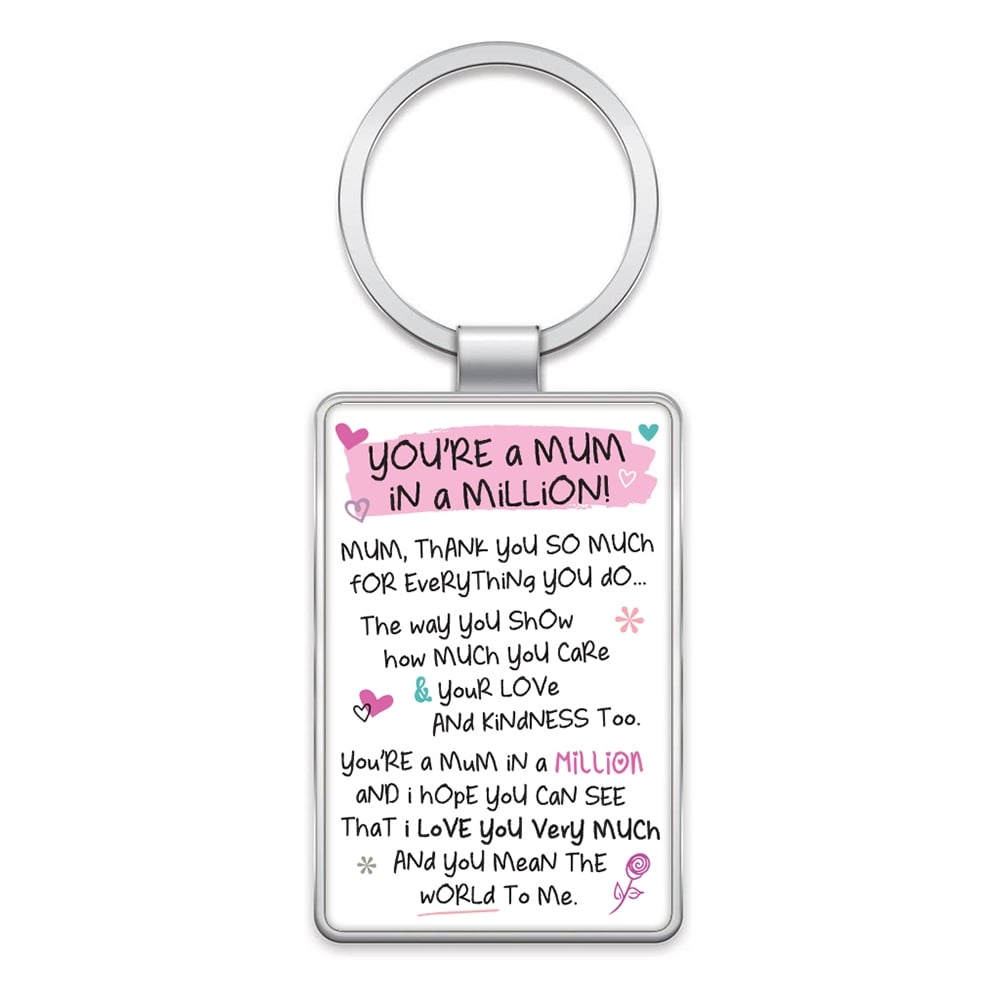 Inspired Words Metal Keyring 6.5 x 4.5cm - Mum In A Million