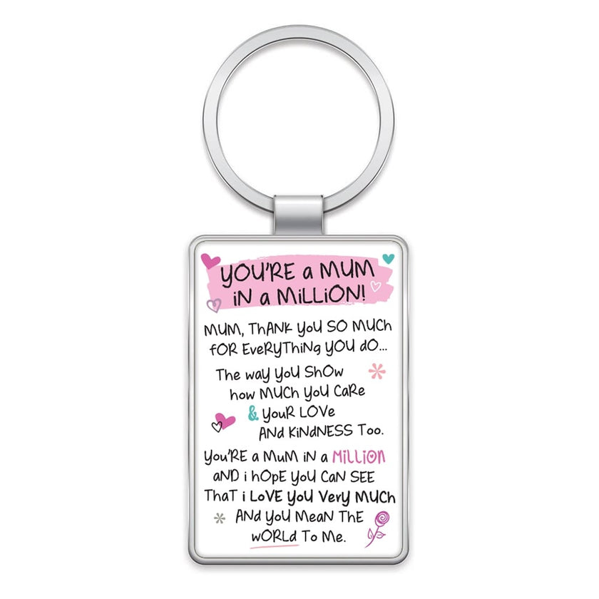 Inspired Words Metal Keyring 6.5 x 4.5cm - Mum In A Million