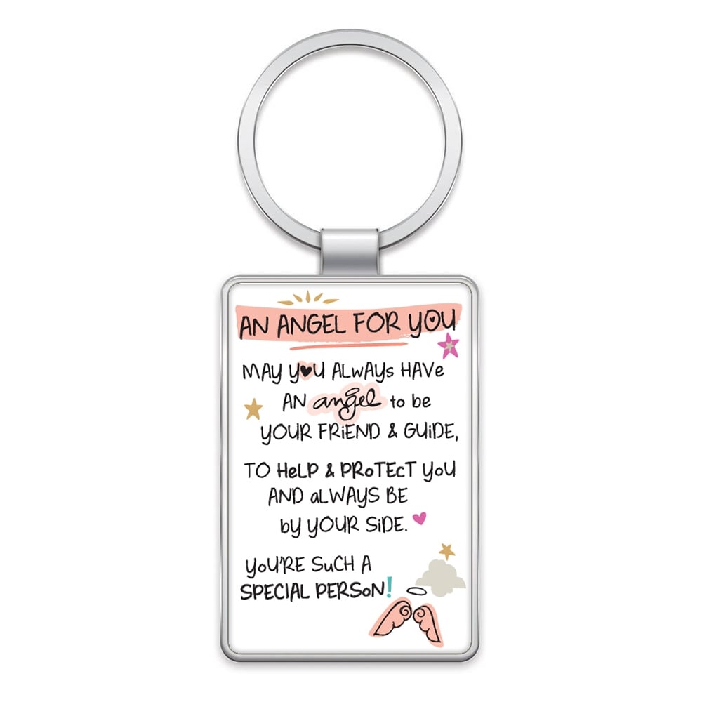Inspired Words Metal Keyring 6.5 x 4.5cm - An Angel For You
