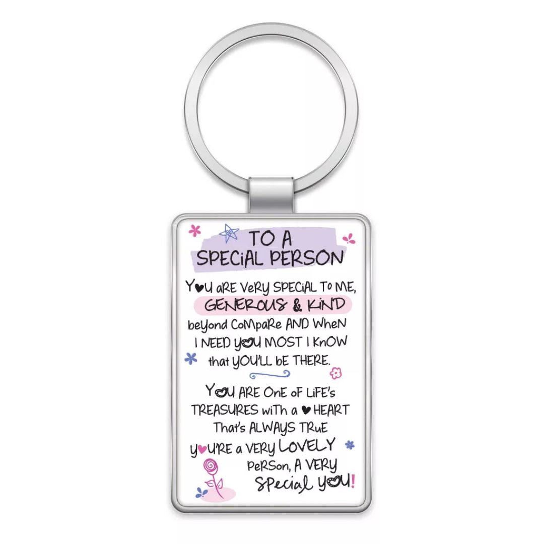Inspired Words Metal Keyring 6.5 x 4.5cm - To A Special Person