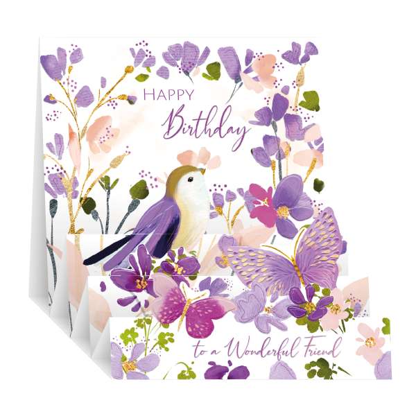 Noel Tatt Zig Zag Happy Birthday To A Wonderful Friend - Greeting Card