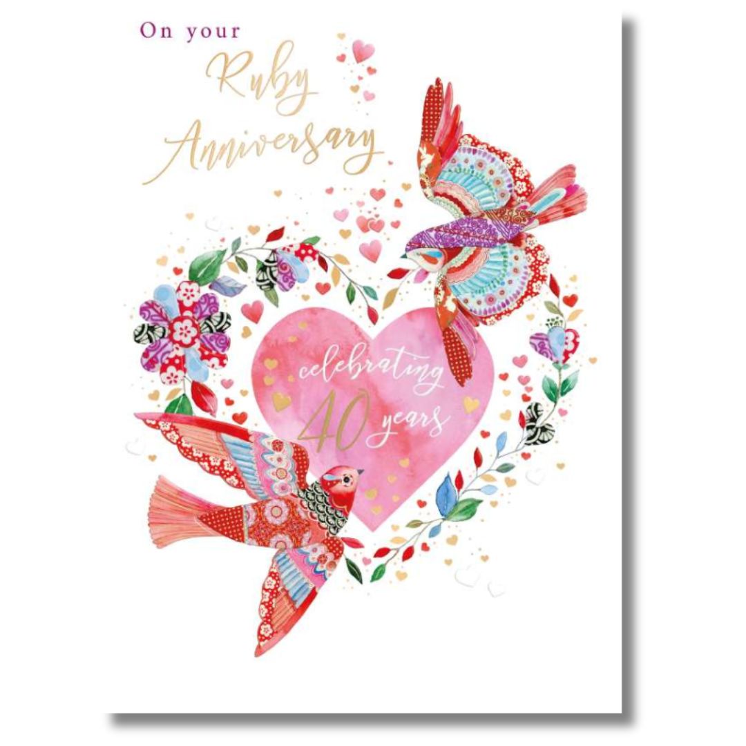 Noel Tatt On Your Ruby Anniversary - Greeting Card