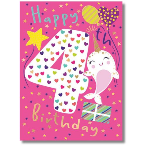 Noel Tatt Happy 4th Birthday - Greeting Card