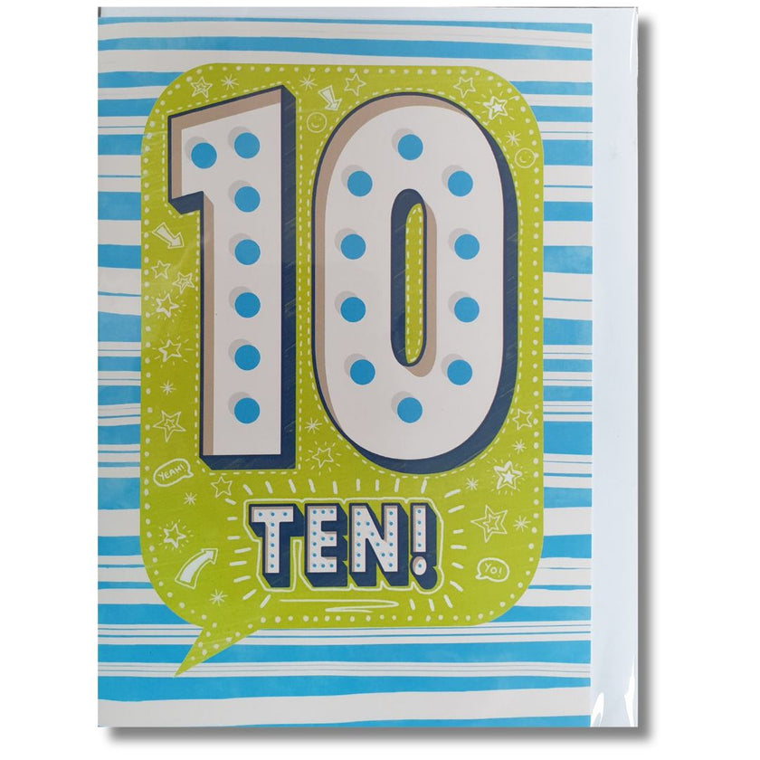 Abacus 10 Birthday - Greeting Card