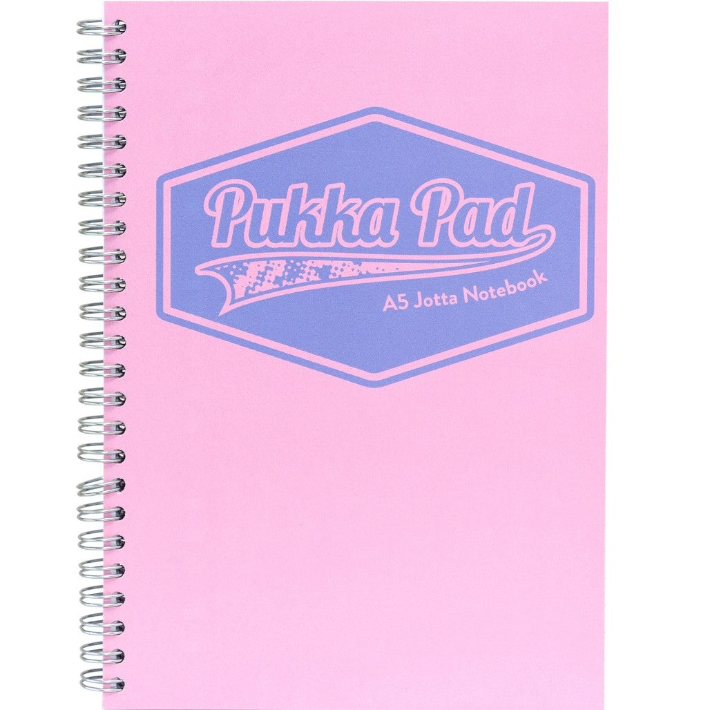 A5 Pukka Pad Pastel Lined Jotta Notebook 80gsm 200pgs - Pink