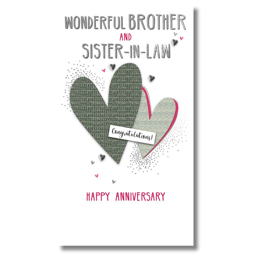 Second Nature Wonderful Brother & Sister-In-Law Happy Anniversary - Greeting Card