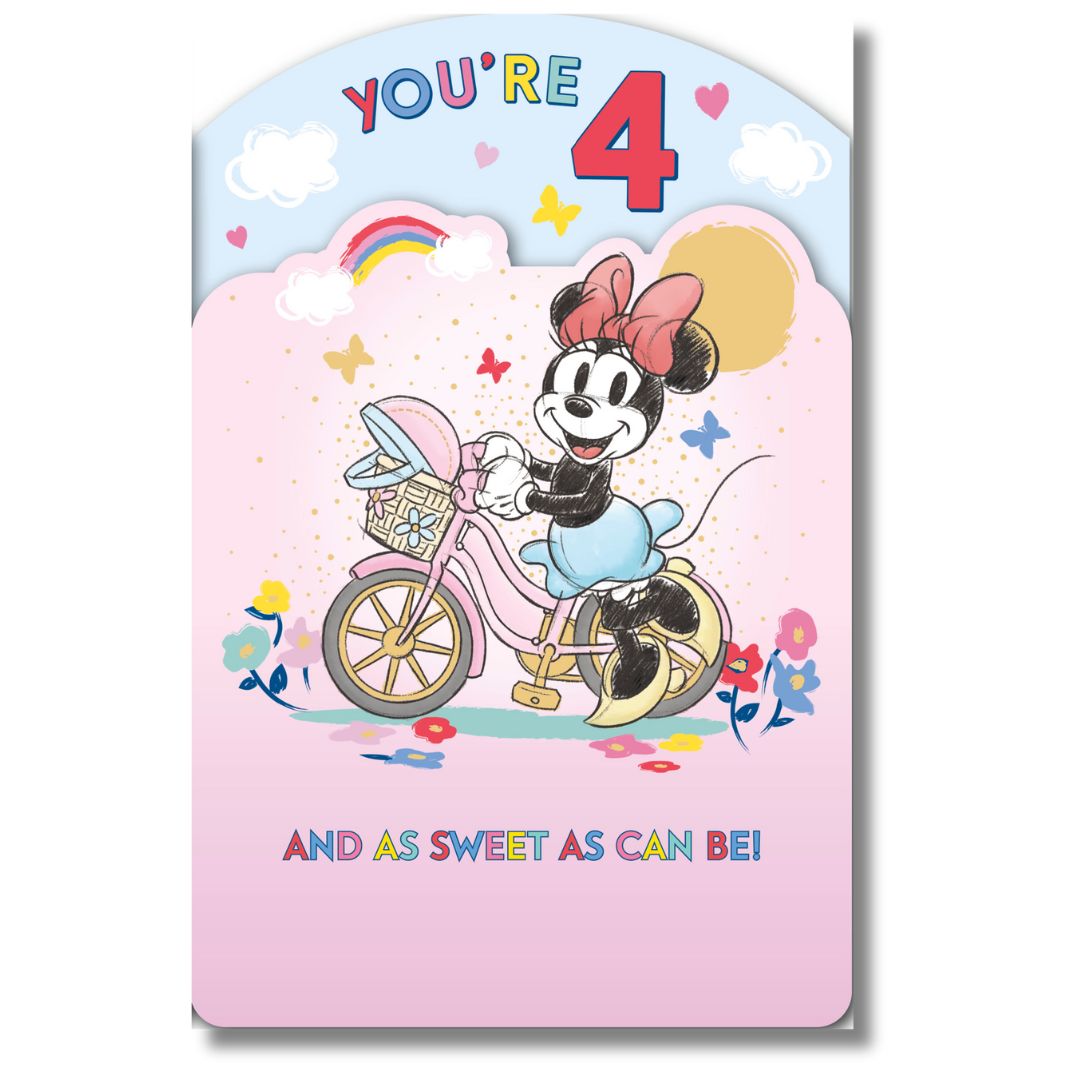 Disney You're 4 Today Birthday - Greeting Card