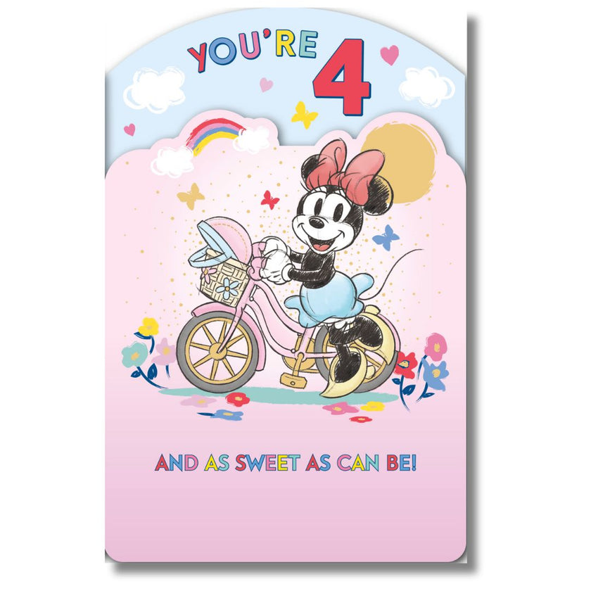 Disney You're 4 Today Birthday - Greeting Card