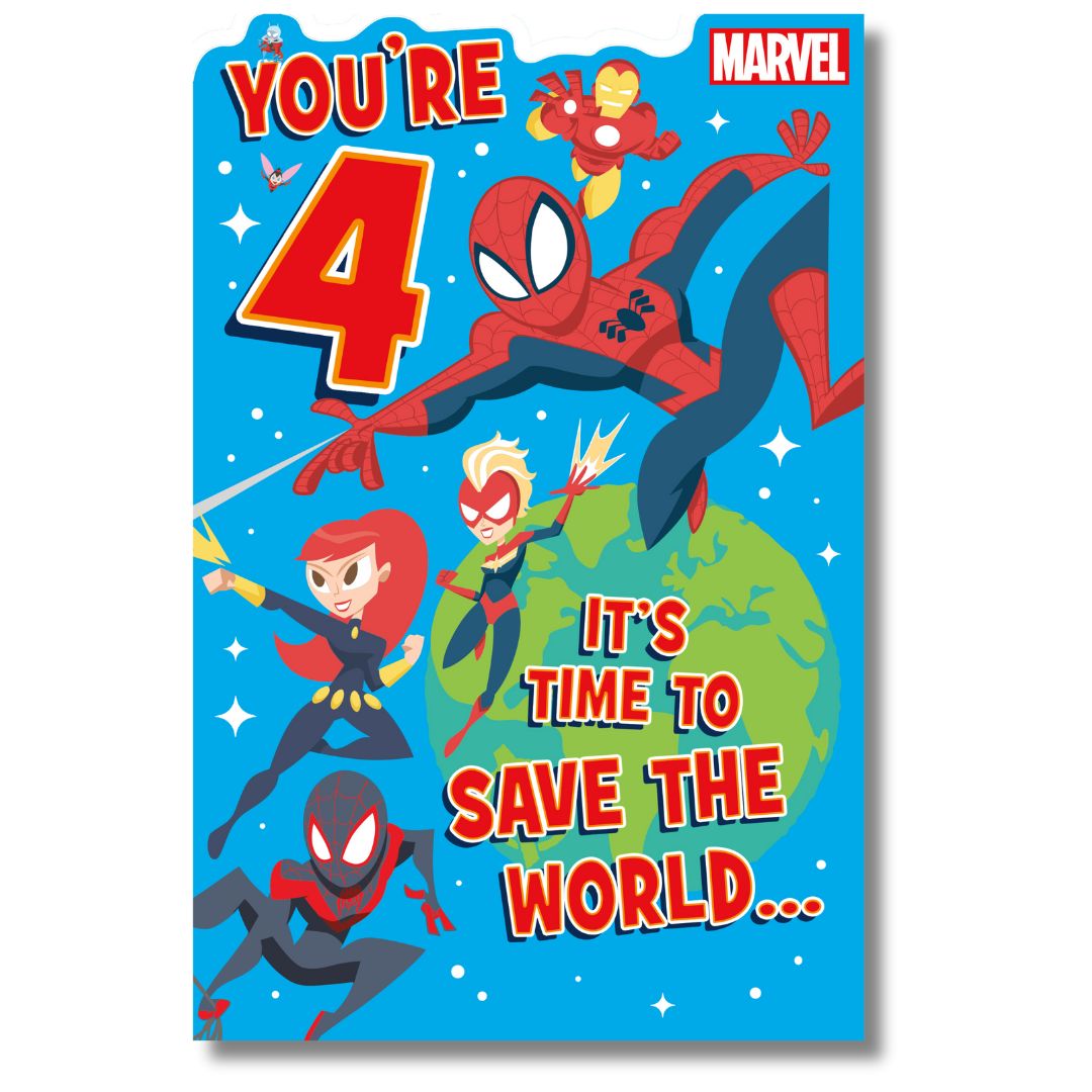 Marvel You're 4 Birthday - Greeting Card