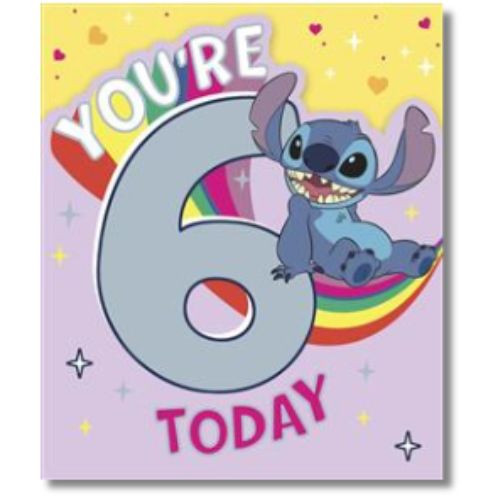 Disney You're 6 Today Birthday - Greeting Card