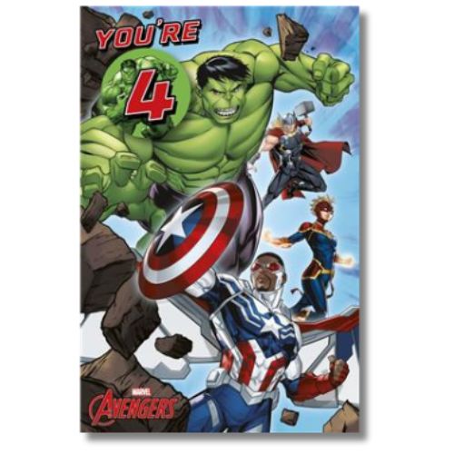 Marvel You're 4 Birthday - Greeting Card