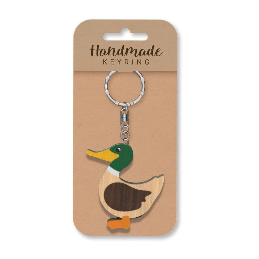 Handmade Wooden Keyring - Duck