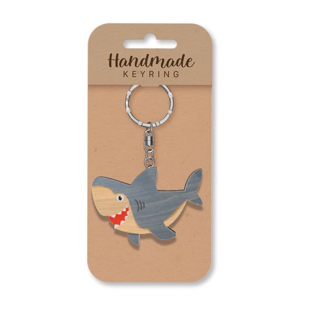 Handmade Wooden Keyring - Shark