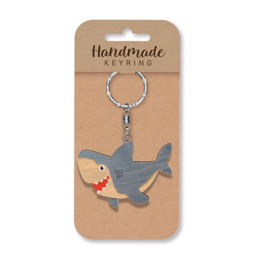 Handmade Wooden Keyring - Shark