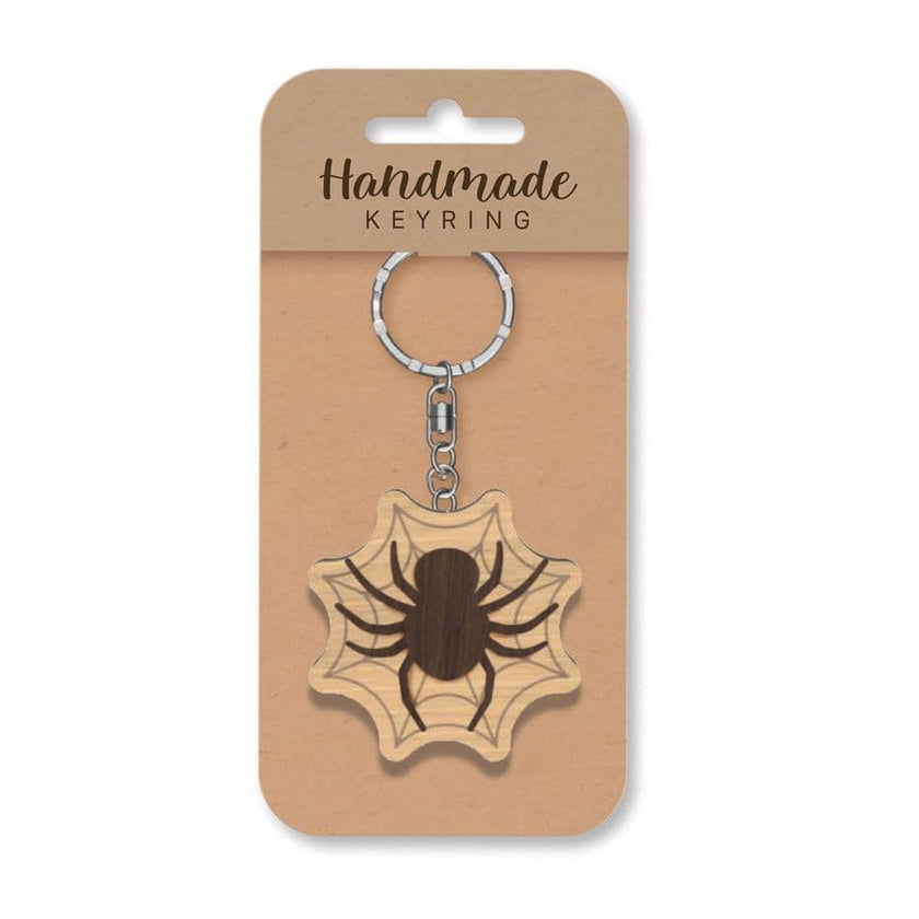 Handmade Wooden Keyring - Spider