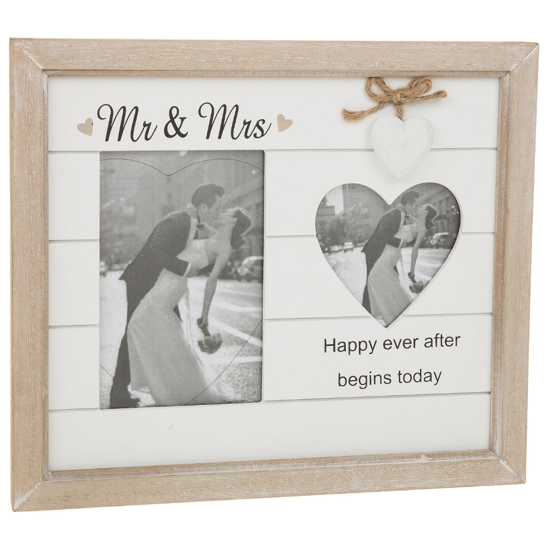 Shudehill Hanging Wooden Frame 10 x 15cm & 9.5 x 9.5cm - Mr & Mrs