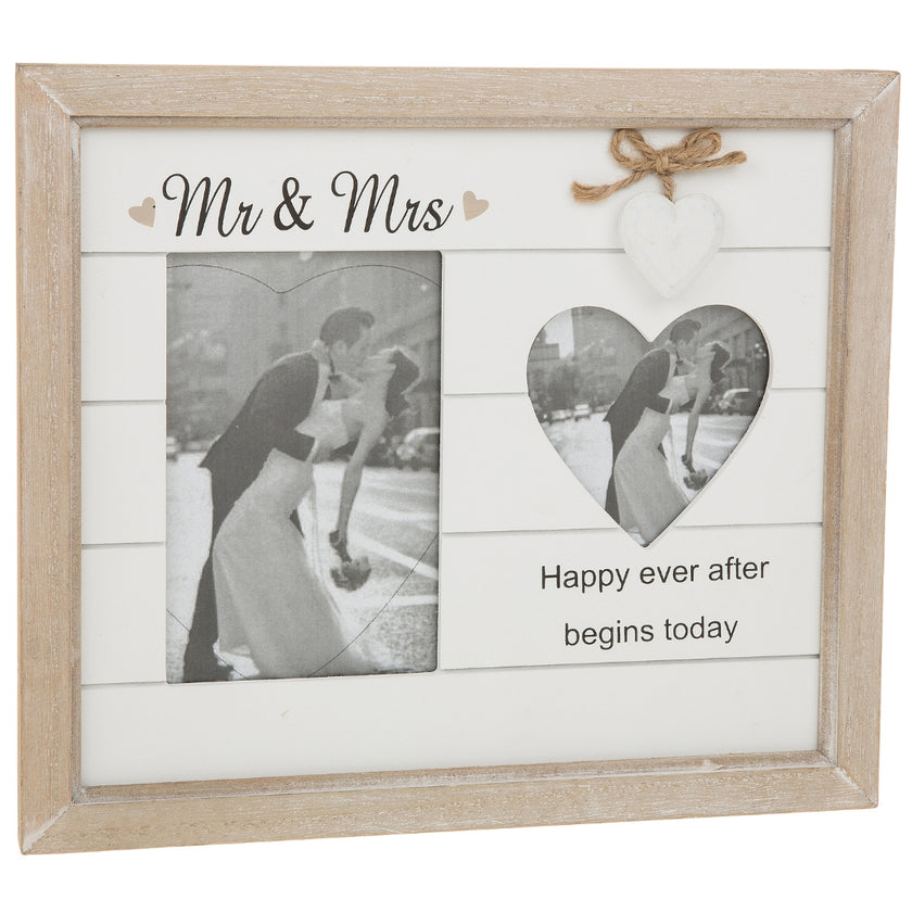 Shudehill Hanging Wooden Frame 10 x 15cm & 9.5 x 9.5cm - Mr & Mrs