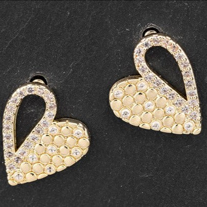 Equilibrium Gold Plated Earrings - Sparkle Heart
