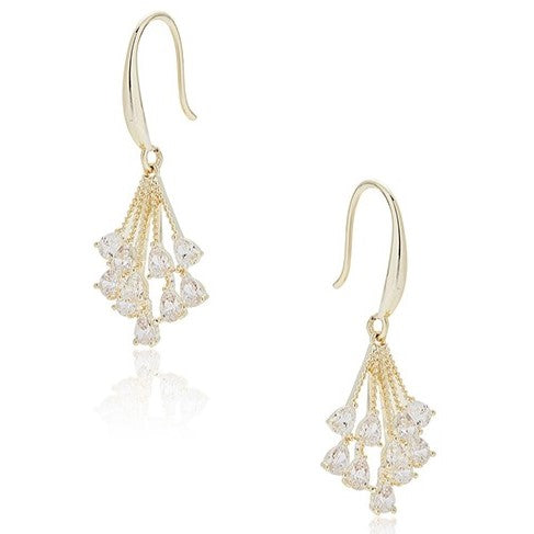 Equilibrium Gold Plated Earrings - Raindrops Cluster