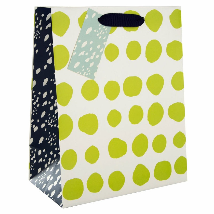 Hallmark Gift Bag Small 24.5 x 19.5cm - Green Dots