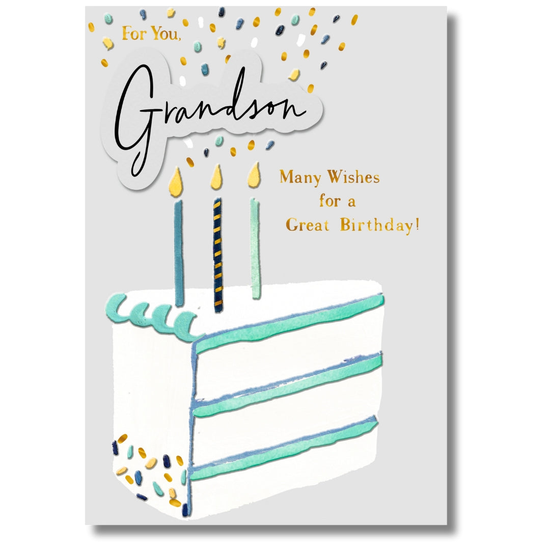 Hallmark For You, Grandson Many Wishes For A Great Birthday! - Greeting Card