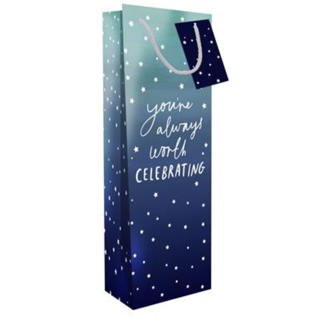 Hallmark Gift Bottle Bag 33 x 13.5cm - You're Always Worth Celebrating