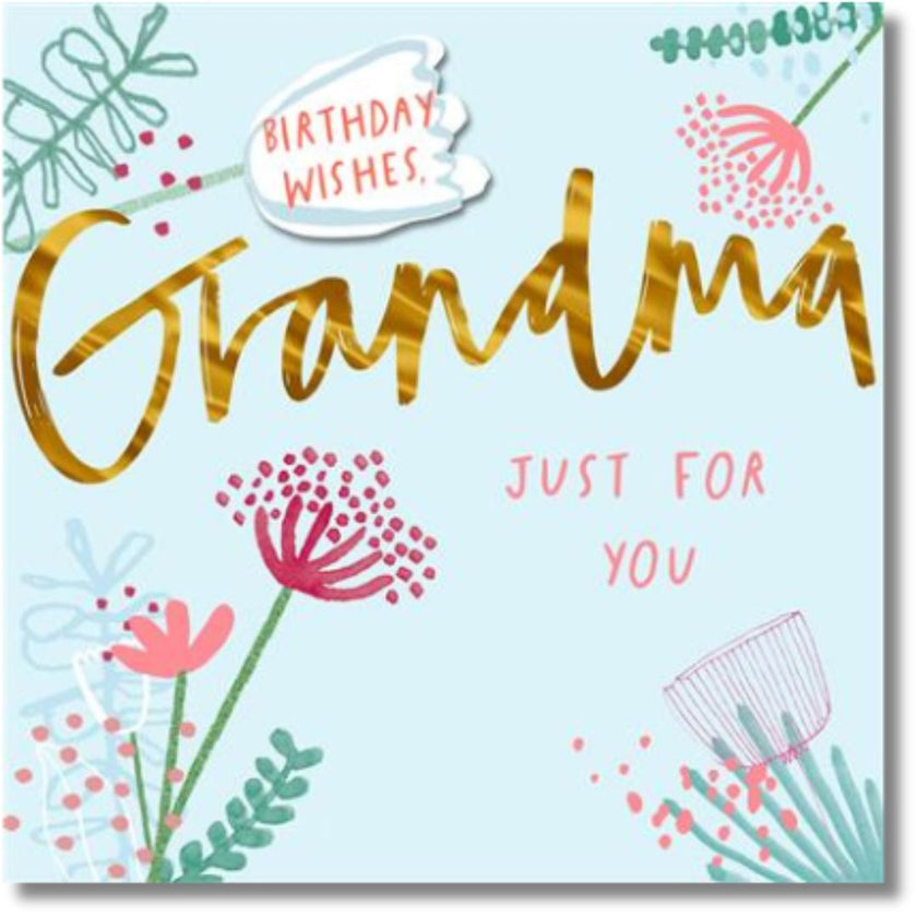 Hallmark Birthday Wishes, Grandma Just For You - Greeting Card