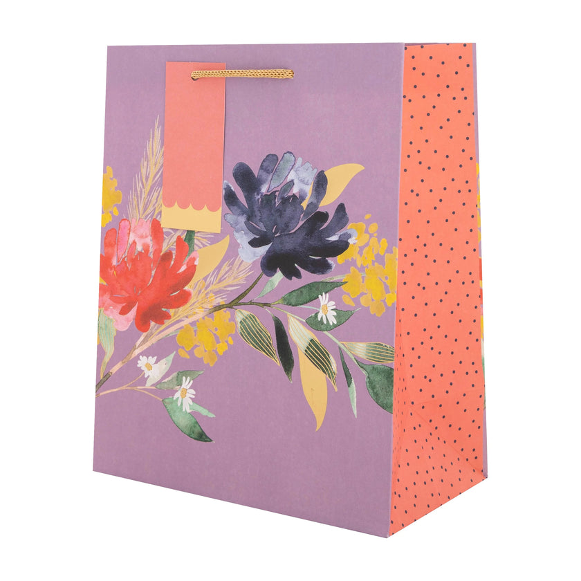 Hallmark Gift Bag Small 24.5 x 20cm - Purple Floral