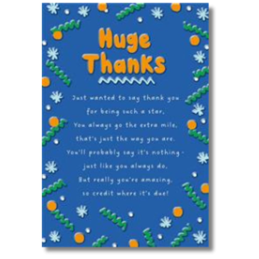 Hallmark Huge Thanks - Greeting Card
