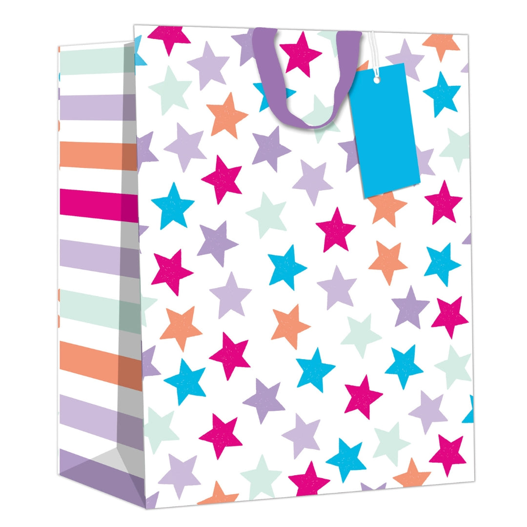 Hallmark Gift Bag Small 24.5 x 19.5cm - Colourful Stars