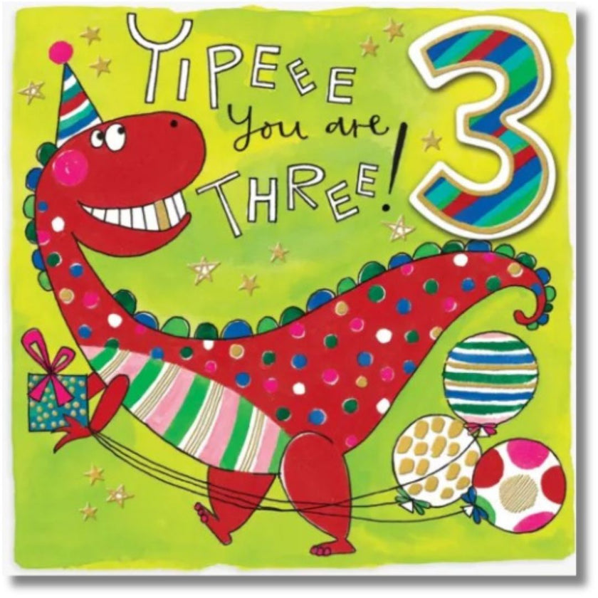 Rachel Ellen Yipeee You Are 3 - Greeting Card