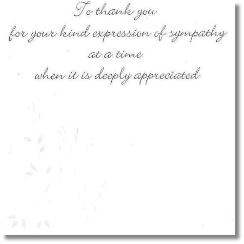 Second Edition Thank You Sympathy Cards And Envelopes A Pack Of 10pcs
