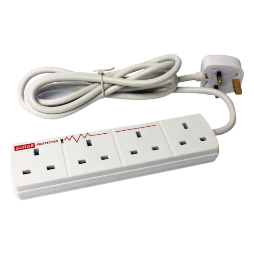 Power Plus 4 Way Extension Lead Surge Protected 2m