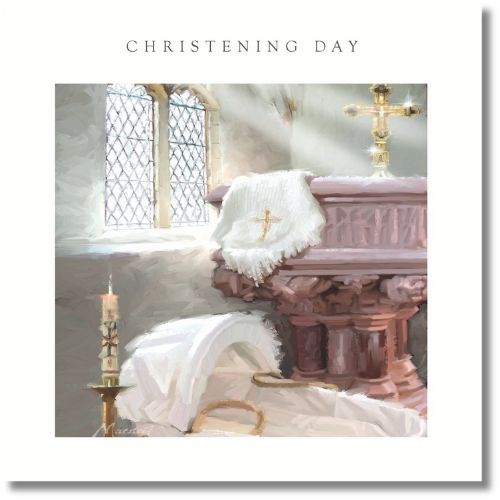 Tracks Christening Day - Greeting Card