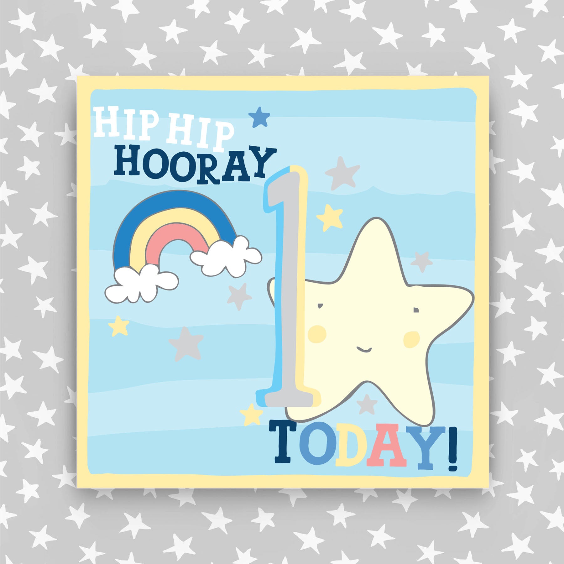 Molly Mae Hip Hip Hooray 1 Today - Greeting Card Blue