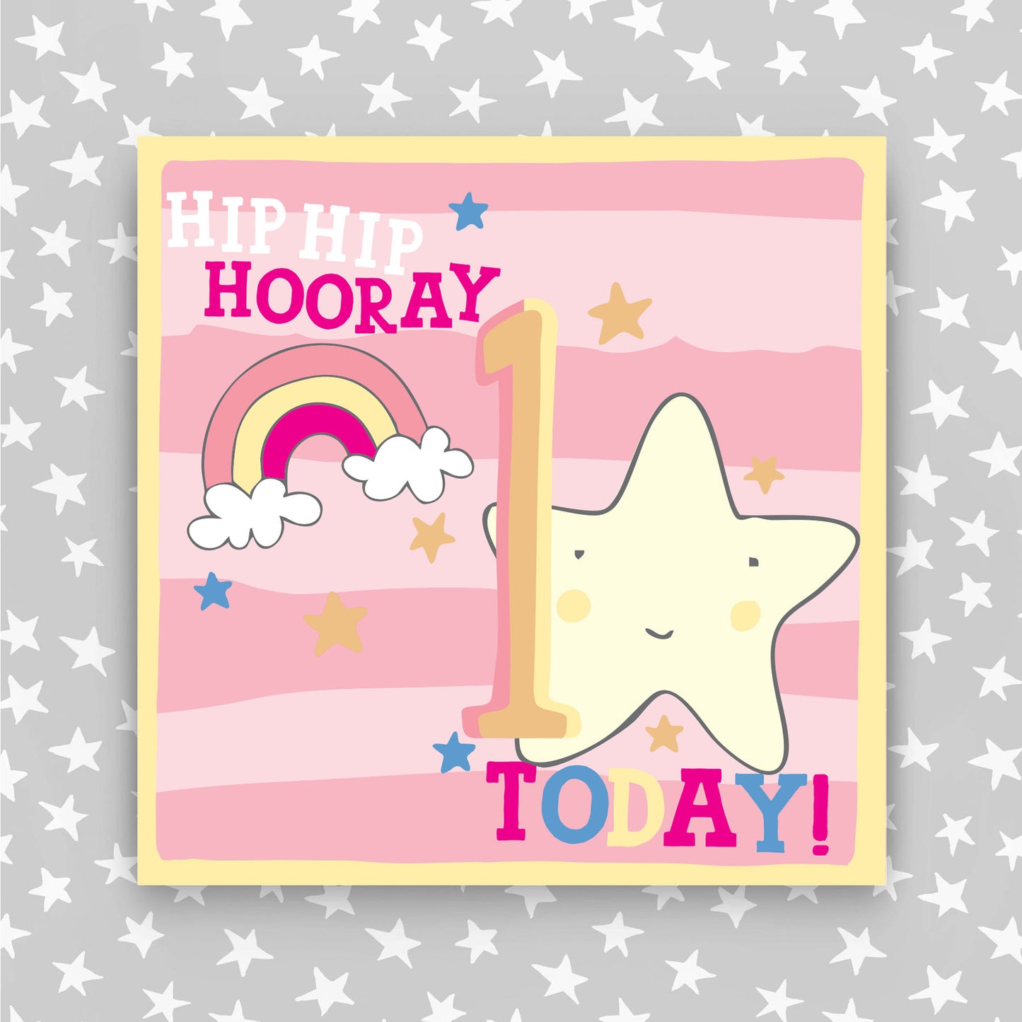 Molly Mae Hip Hip Hooray 1 Today - Greeting Card Pink
