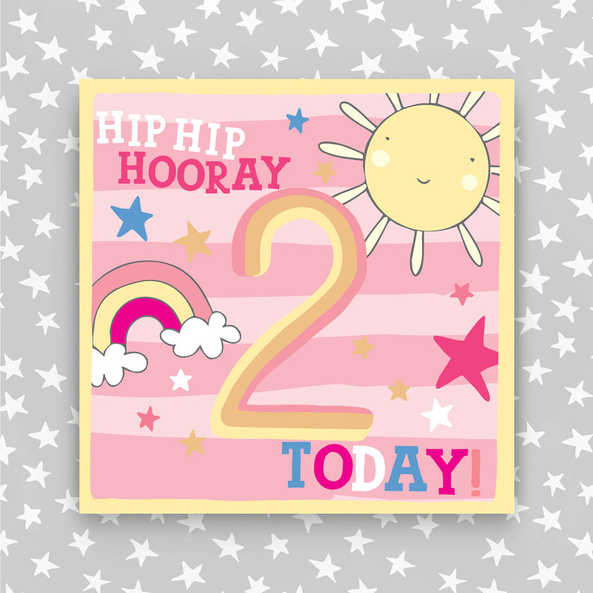 Molly Mae Hip Hip Hooray 2 Today - Greeting Card Pink