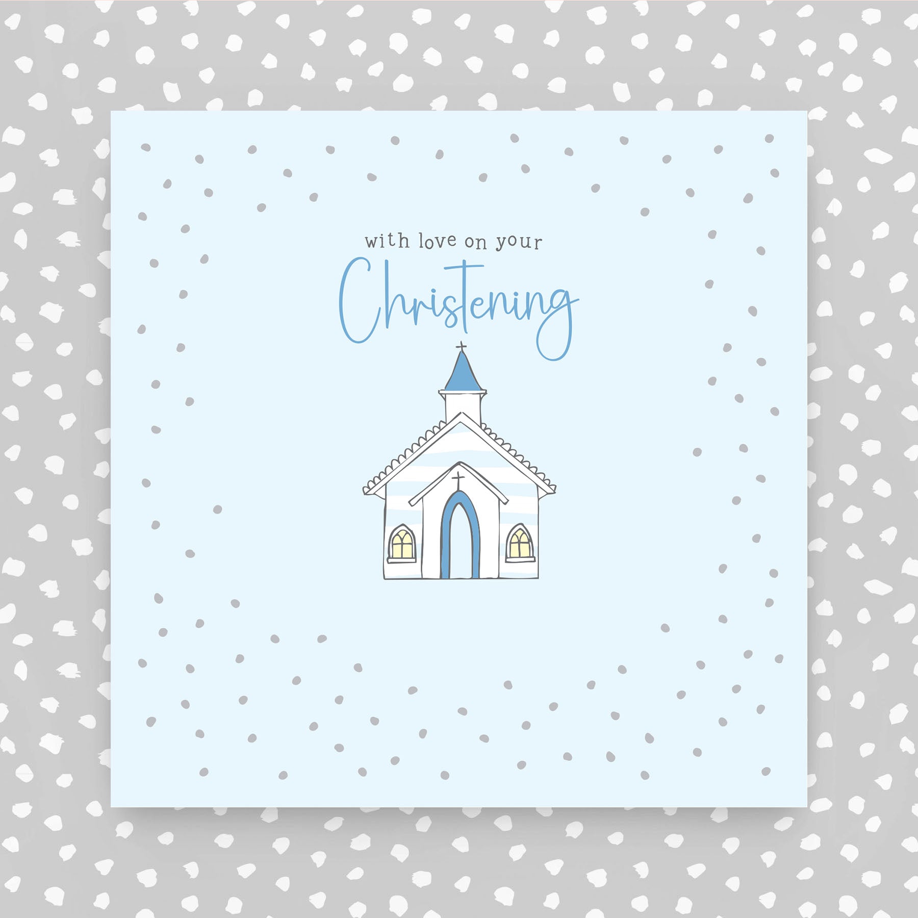 Molly Mae With Love On Your Christening - Greeting Card Blue