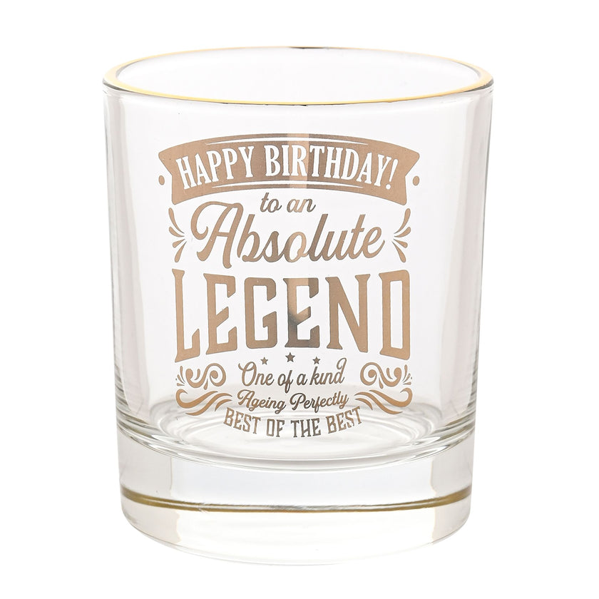 Harvey Makin Legend Tumbler Glass - Happy Birthday