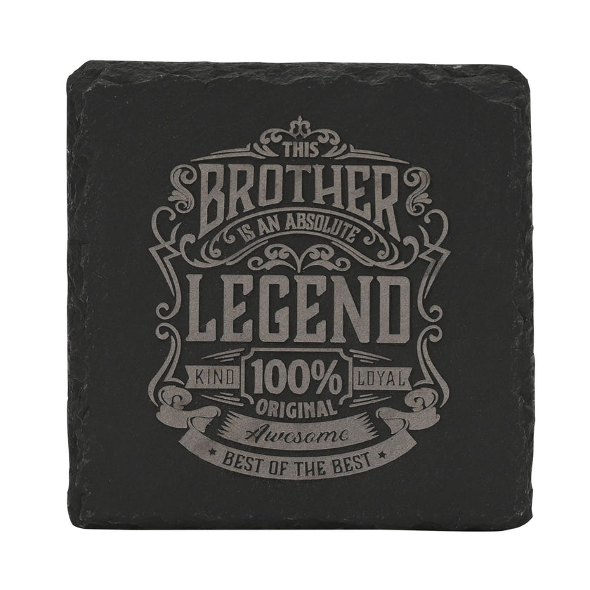Harvey Makin Legend Slate Coaster 10 x 10cm - Brother