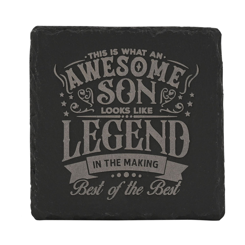 Harvey Makin Legend Slate Coaster 10 x 10cm - Son